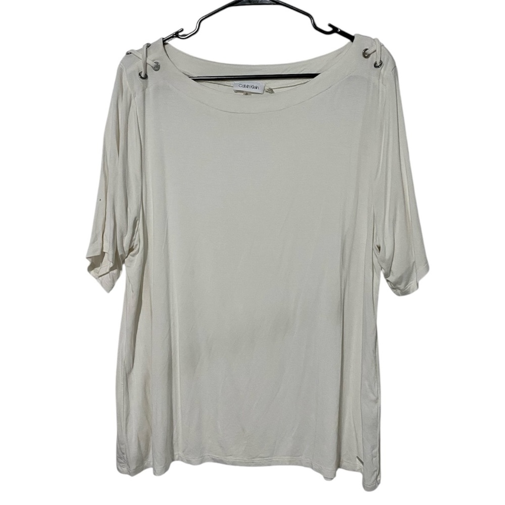 Calvin Klein White Shoulder Detail Top